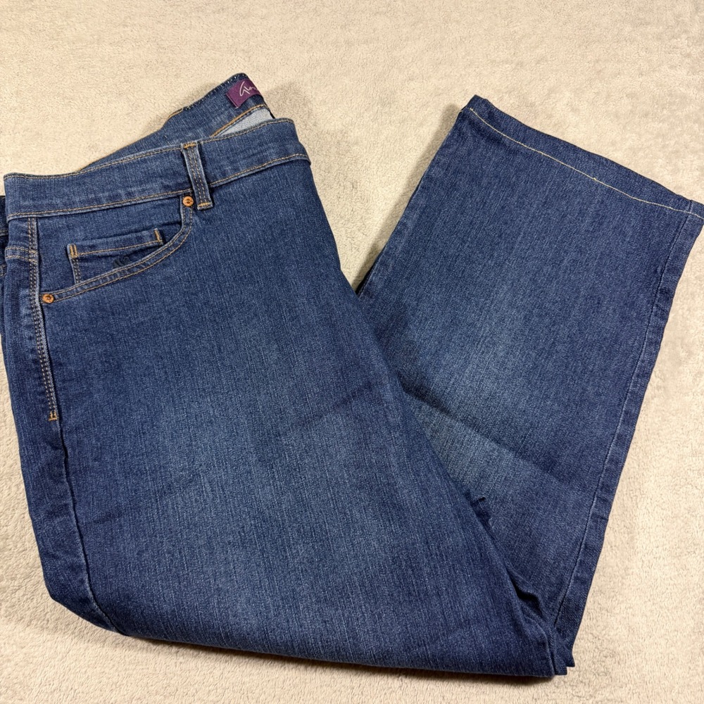 Gloria Vanderbilt Amanda Jeans Womens 20W Blue High Rise Straight Leg Denim